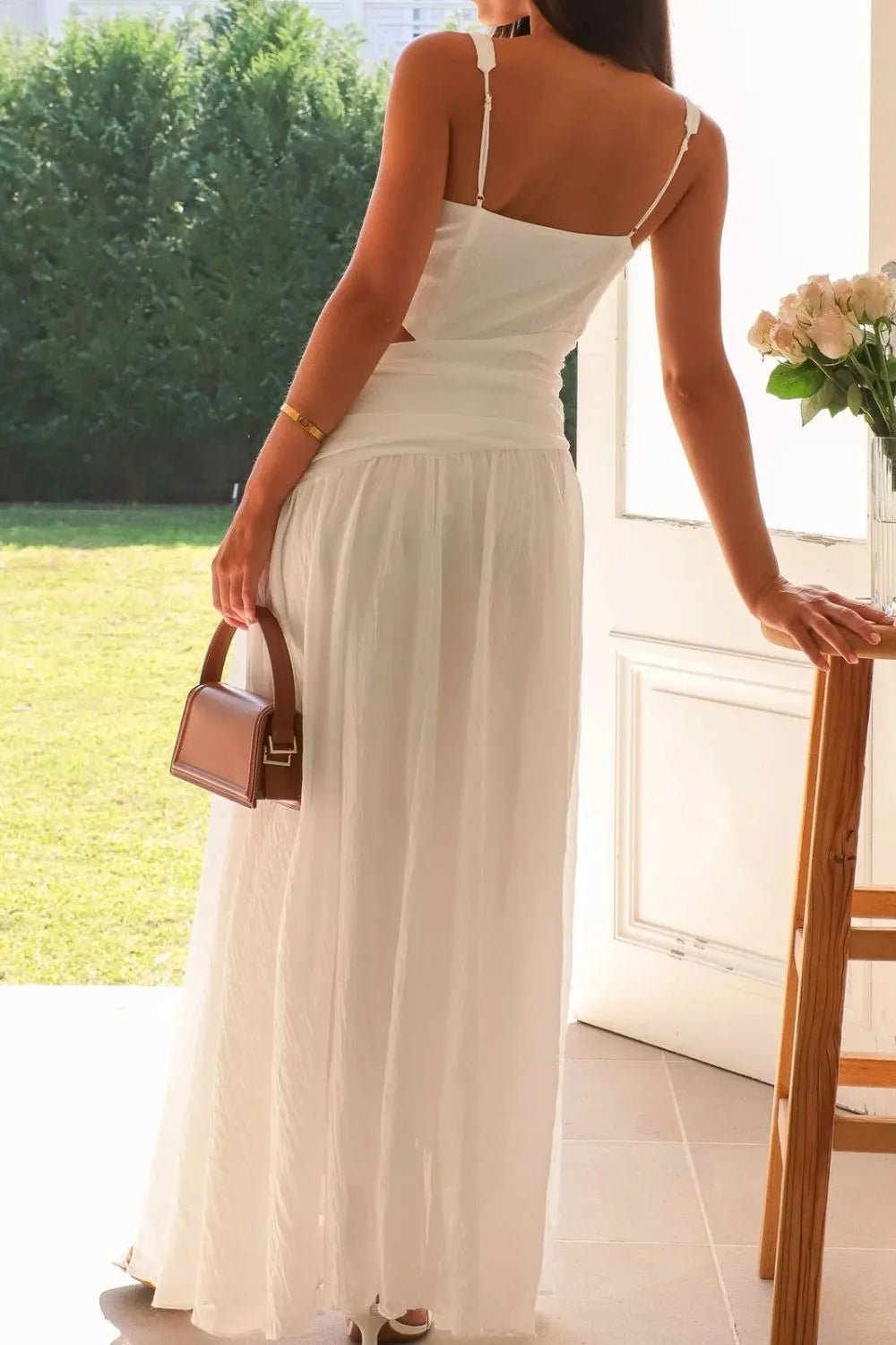 Lolita maxi-jurk met uitsparingen en ruches