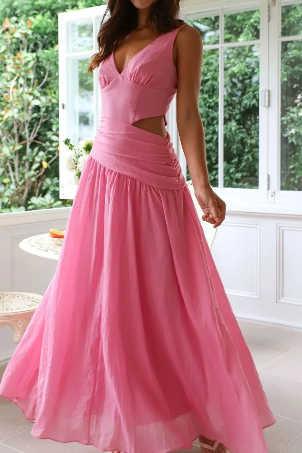 Lolita maxi-jurk met uitsparingen en ruches