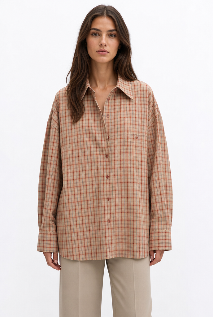 Fenna oversized geruit overhemd