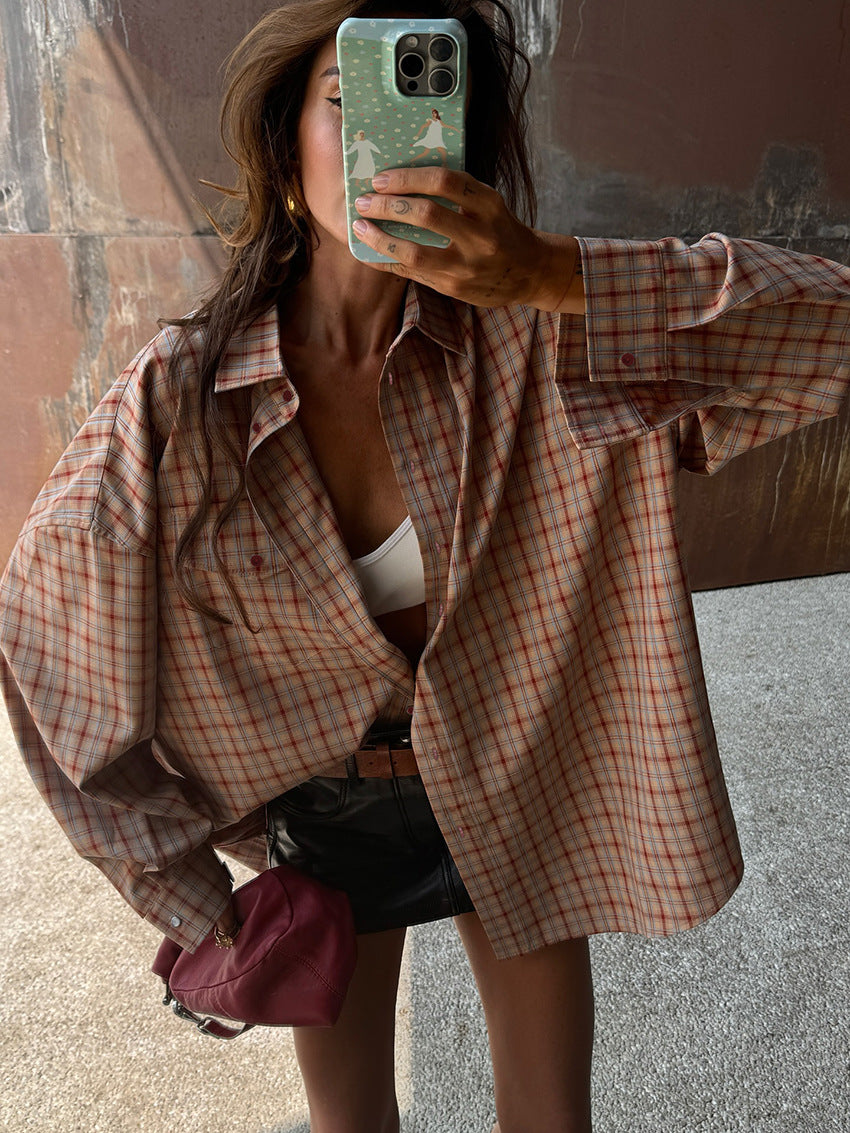 Fenna oversized geruit overhemd
