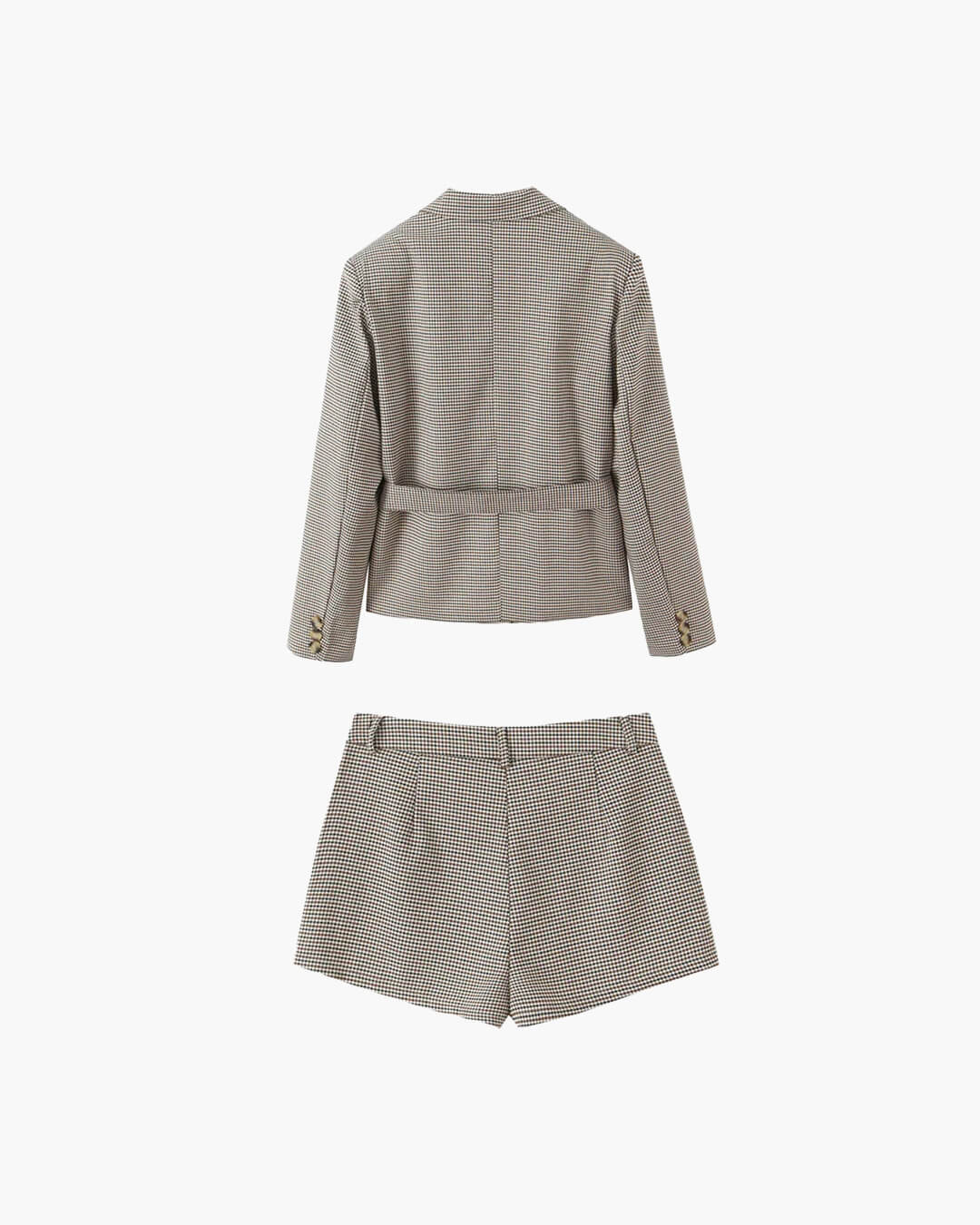 Lucy geruit pak met shorts en riem