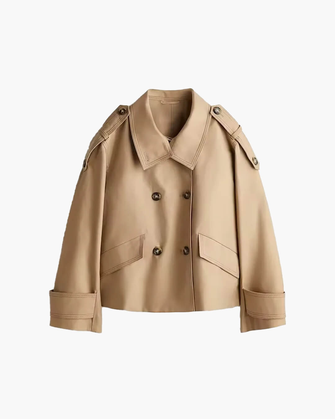 Lucy korte trenchcoat met opstaande kraag