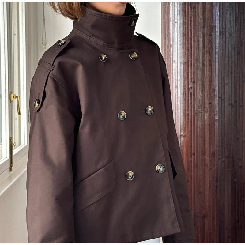 Lucy korte trenchcoat met opstaande kraag