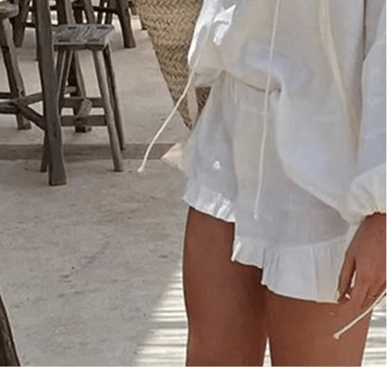 Luna set met top met lange mouwen en rucheshort