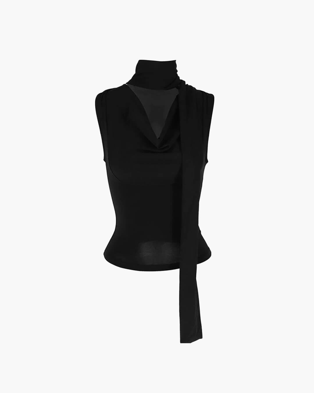 Mouwloze top met striksluiting in de hals Lydia