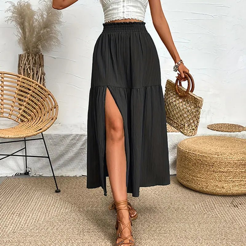Maia bohemien midi-rok met ruches