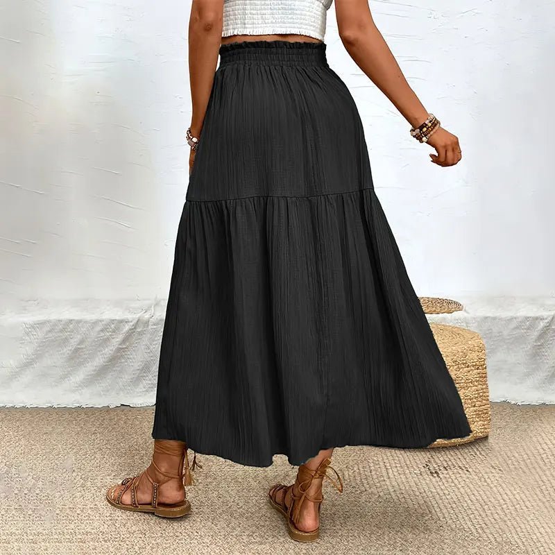 Maia bohemien midi-rok met ruches