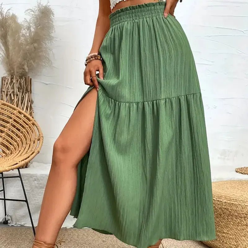 Maia bohemien midi-rok met ruches