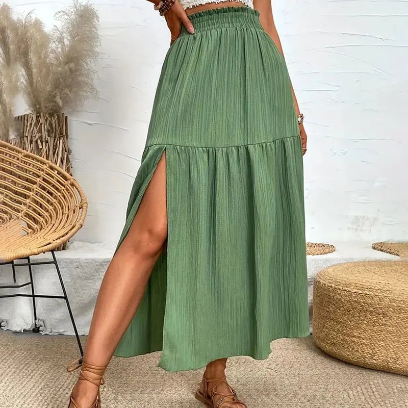 Maia bohemien midi-rok met ruches