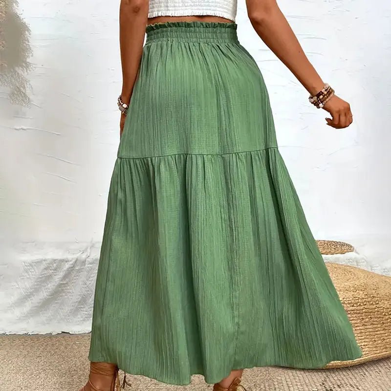 Maia bohemien midi-rok met ruches