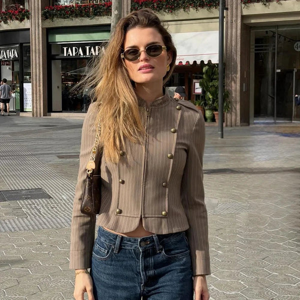 Gestreepte blazer met ritssluiting Mara