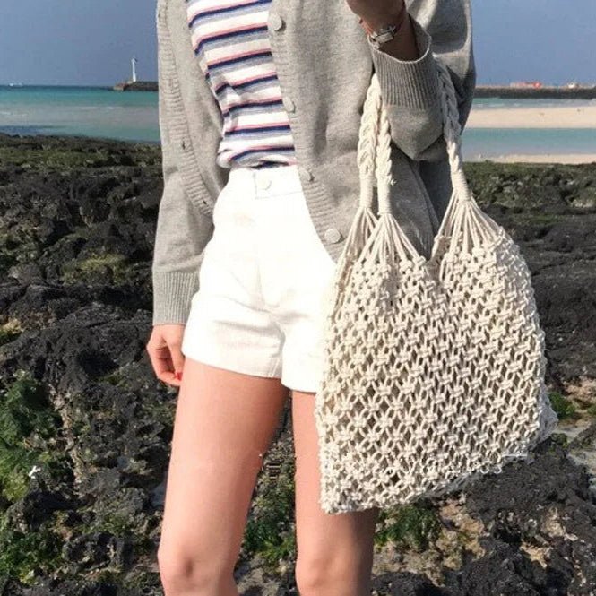 Geweven strandtas Margot