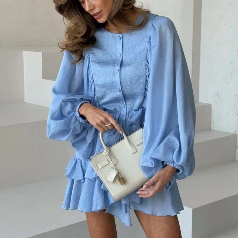 Marianna geplooide mini-jurk met ruches