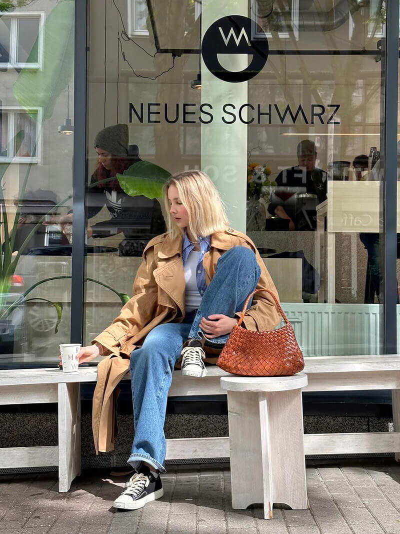 Marissa kleine geweven tas van veganistisch leer