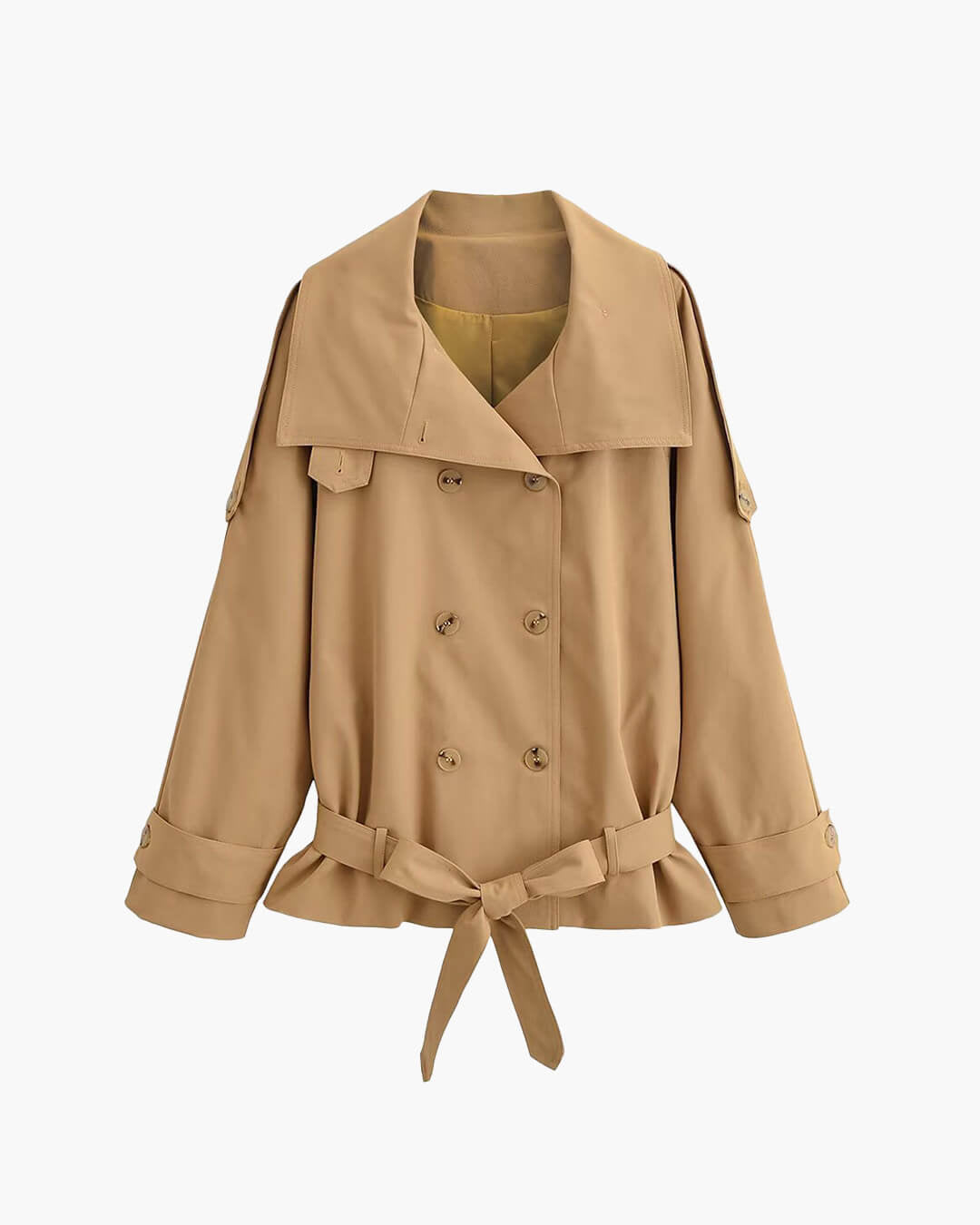 Melanie korte trenchcoat met opstaande kraag