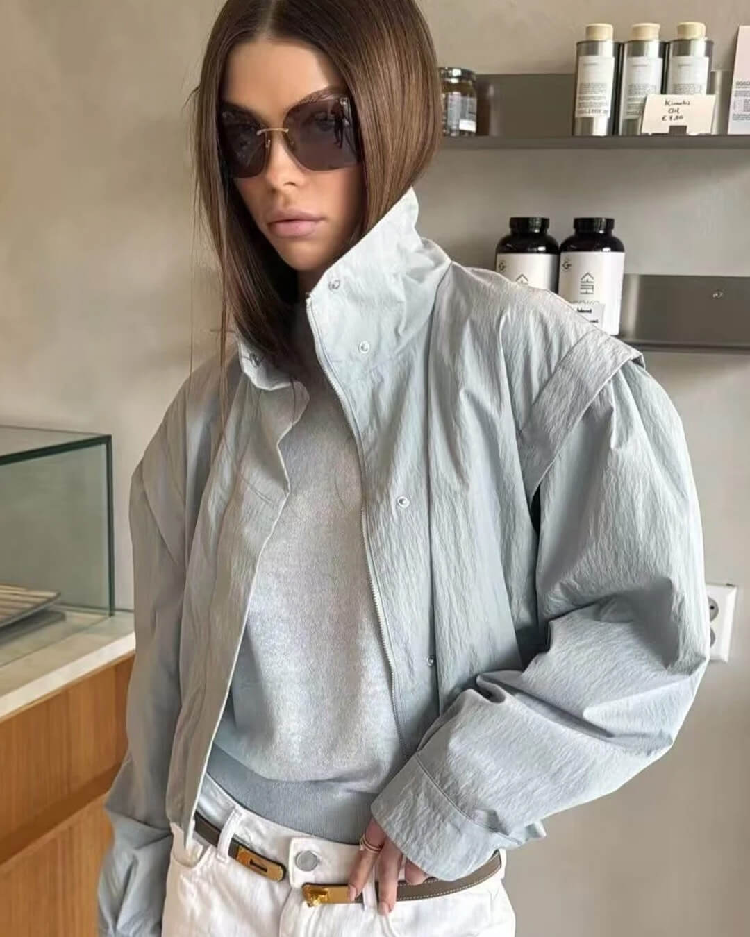 Melisande High Collar Cropped Jacket