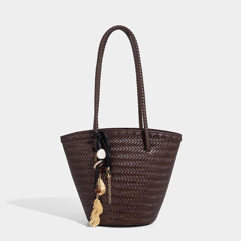 Meryl geweven bucketbag met etui