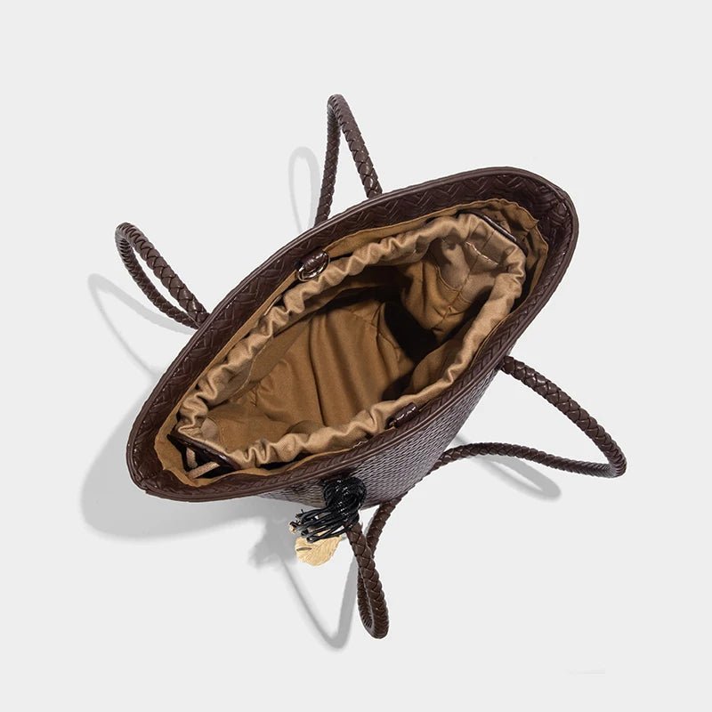 Meryl geweven bucketbag met etui