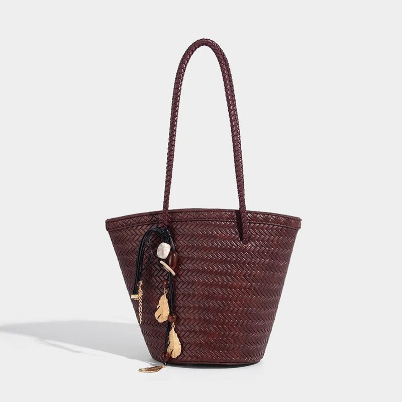 Meryl geweven bucketbag met etui
