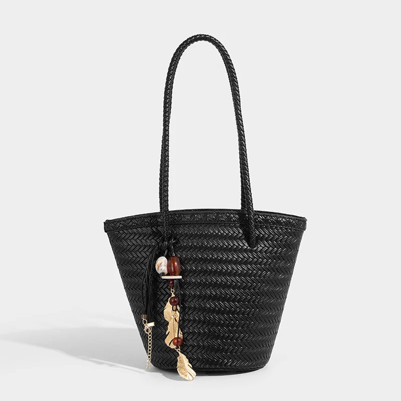 Meryl geweven bucketbag met etui