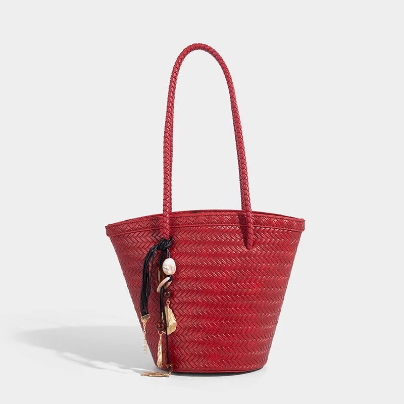 Meryl geweven bucketbag met etui