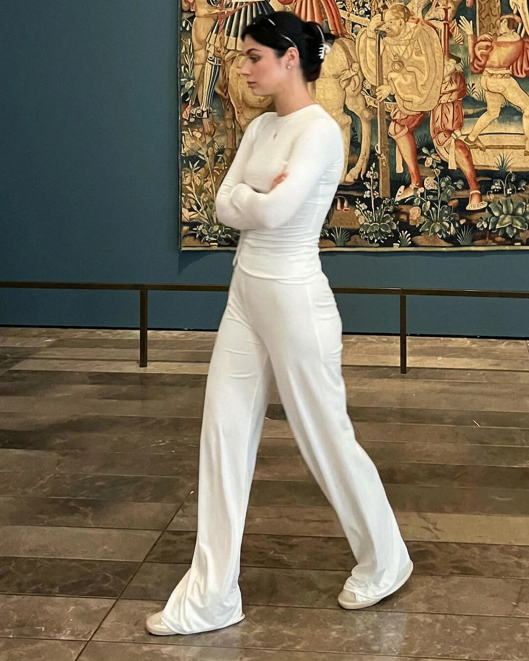 Meryll set met top met lange mouwen en broek met wijde pijpen