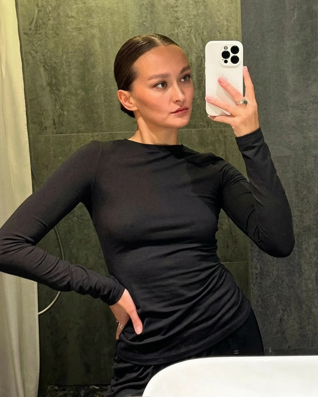 Meryll set met top met lange mouwen en broek met wijde pijpen
