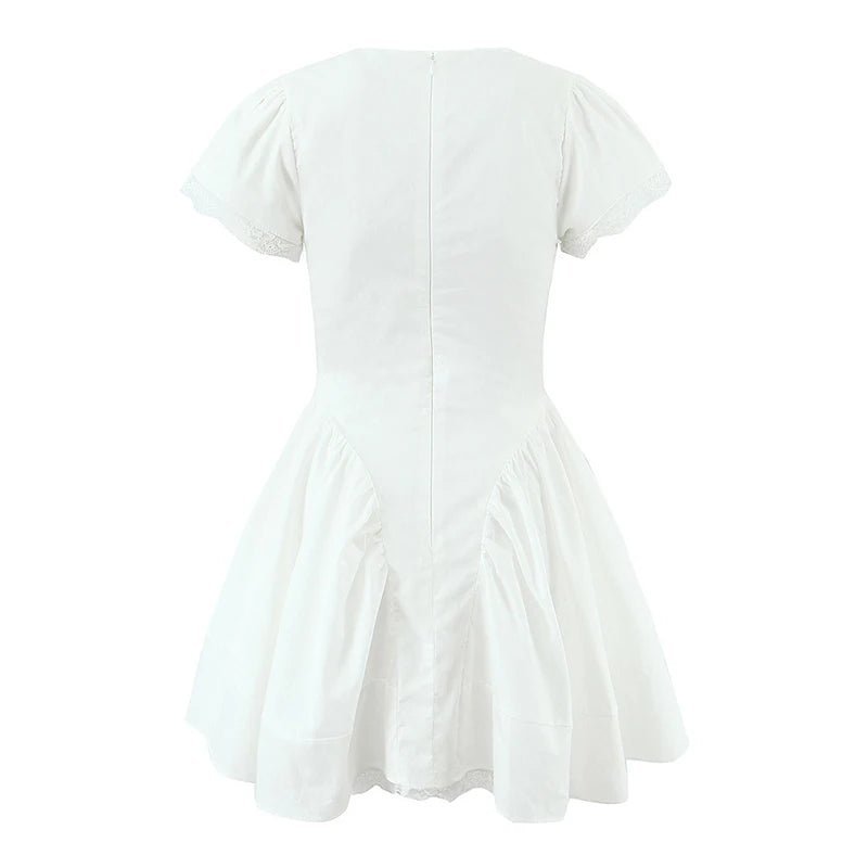 Mia mini-jurk met strik en V-hals
