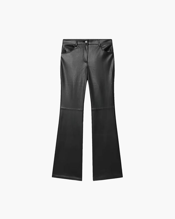 Michelle uitlopende broek van imitatieleer