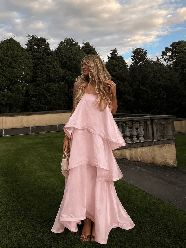 Mila maxi-jurk met gelaagde ruches