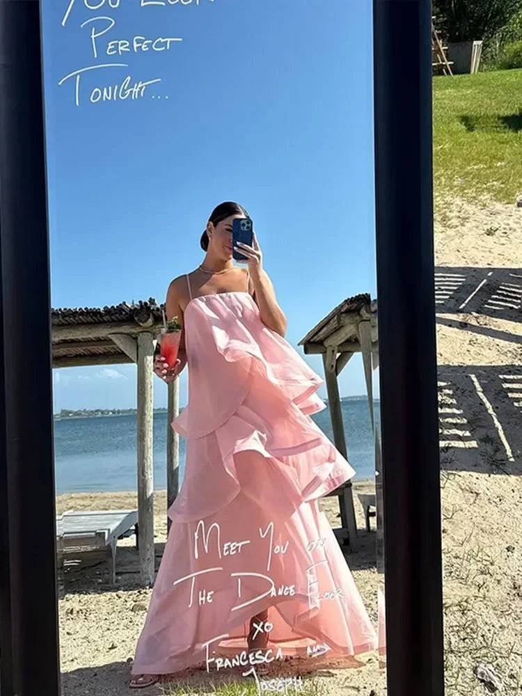 Mila maxi-jurk met gelaagde ruches