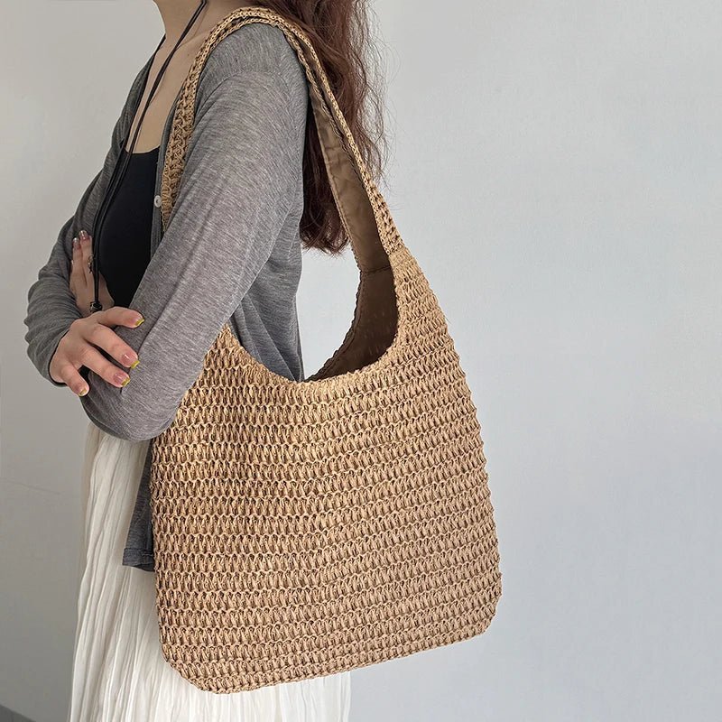 Miranda geweven strooien shopper