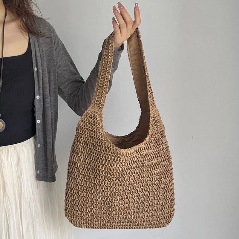 Miranda geweven strooien shopper