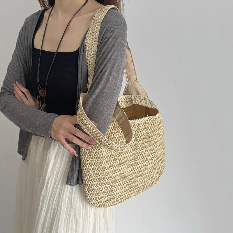 Miranda geweven strooien shopper