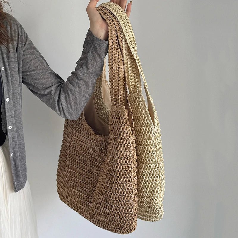 Miranda geweven strooien shopper
