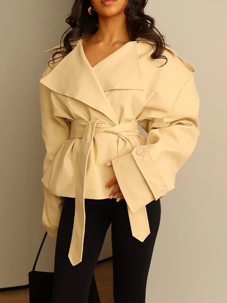 Molly cropped trenchcoat met riem