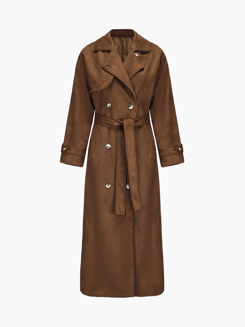 Molly trenchcoat van imitatie-suède