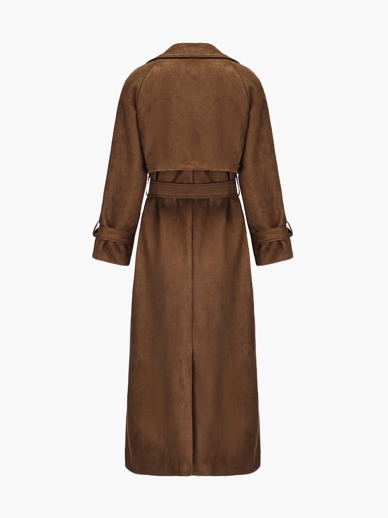 Molly trenchcoat van imitatie-suède