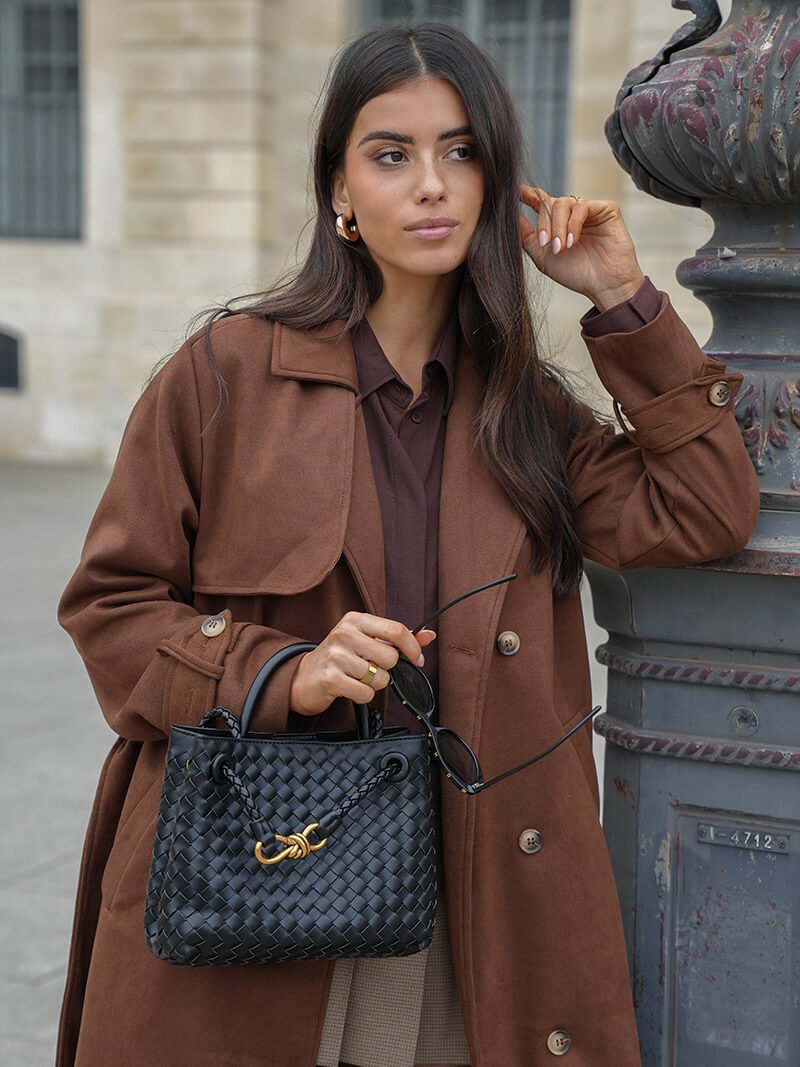 Molly trenchcoat van imitatie-suède