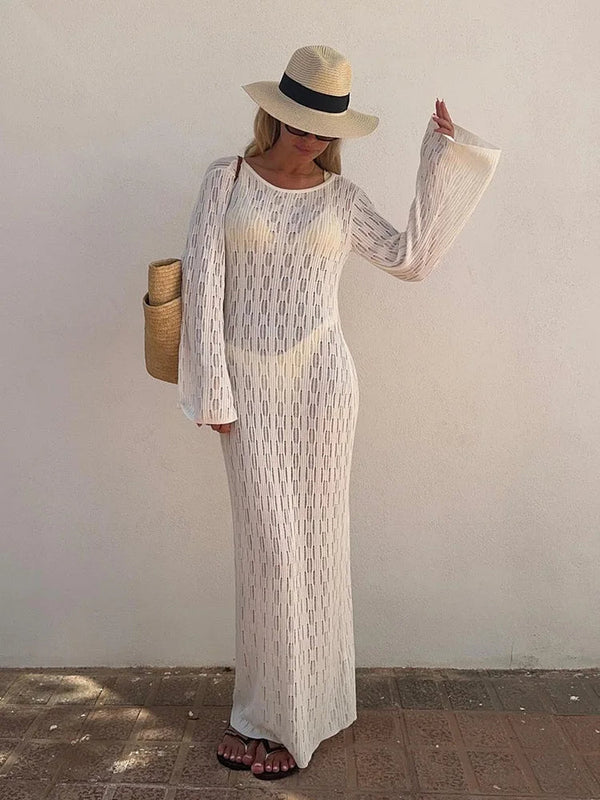Natalie gebreide jurk met open rug