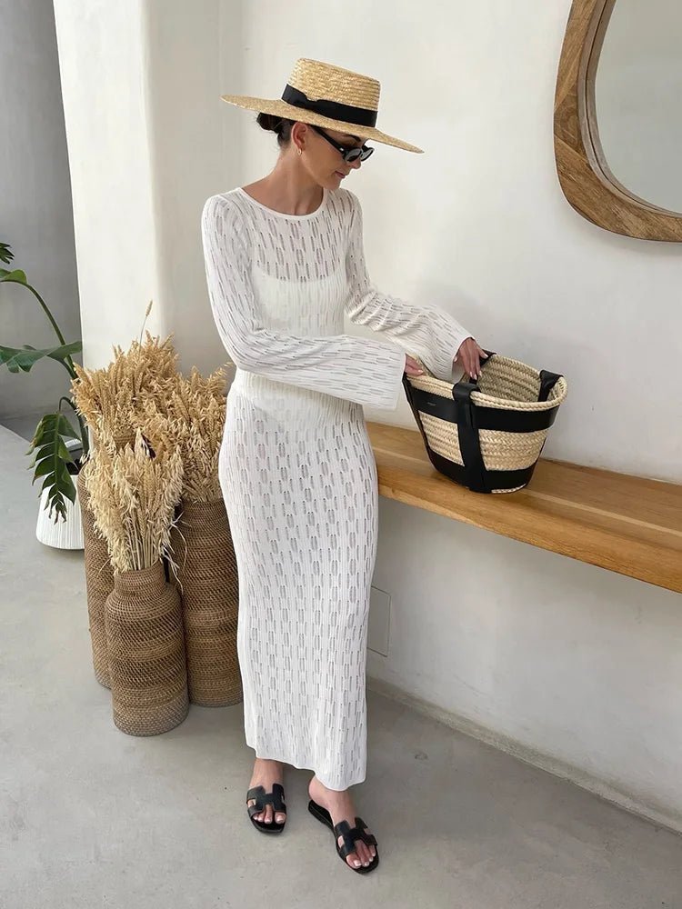 Natalie gebreide jurk met open rug