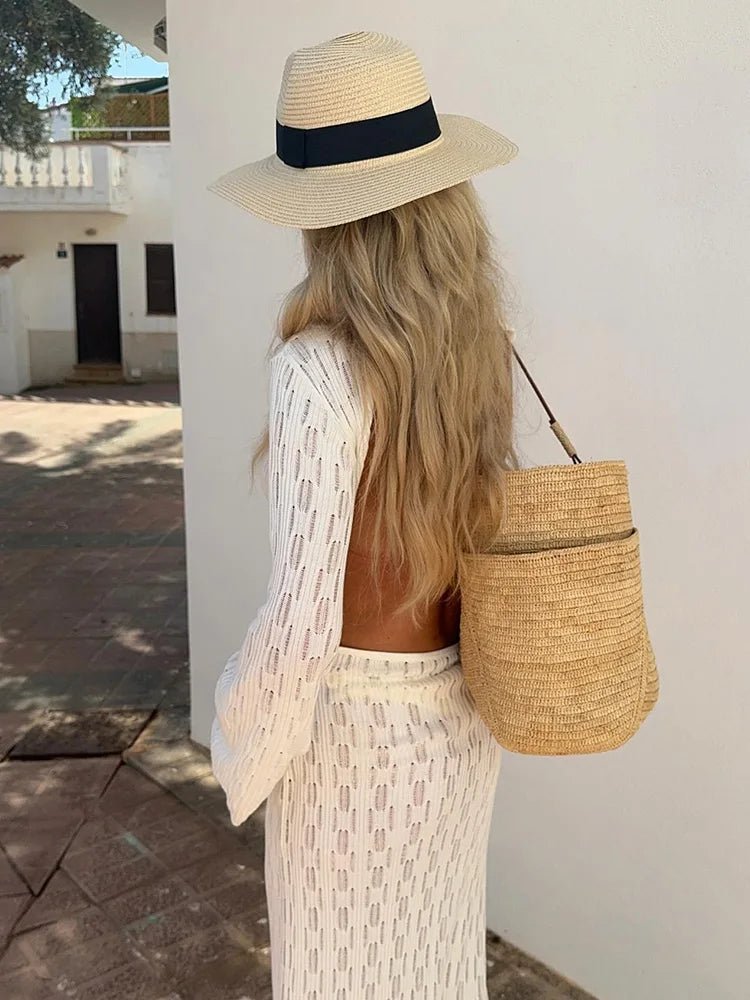 Natalie gebreide jurk met open rug