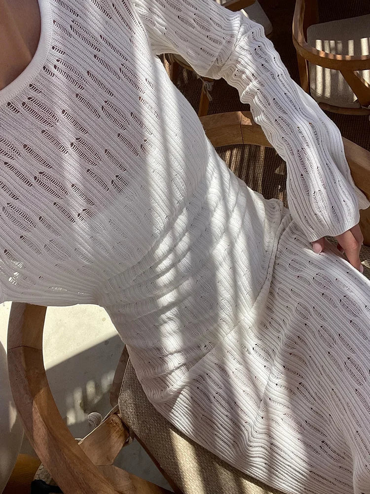 Natalie gebreide jurk met open rug