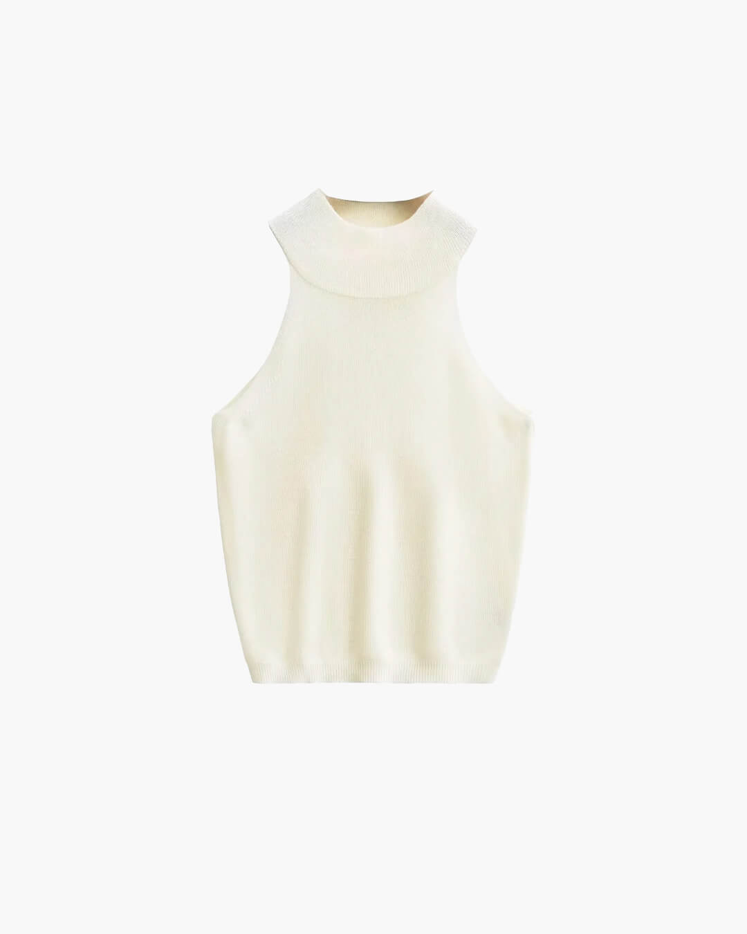 Nicky mouwloze gebreide crop top met halternek