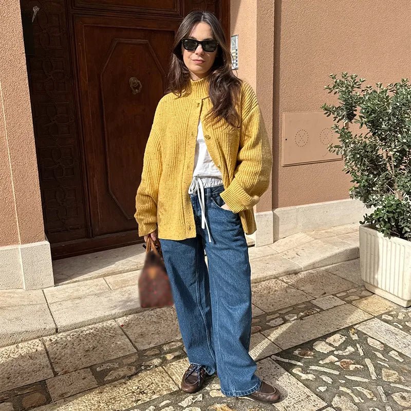 Oversized gebreid vest van Nicola
