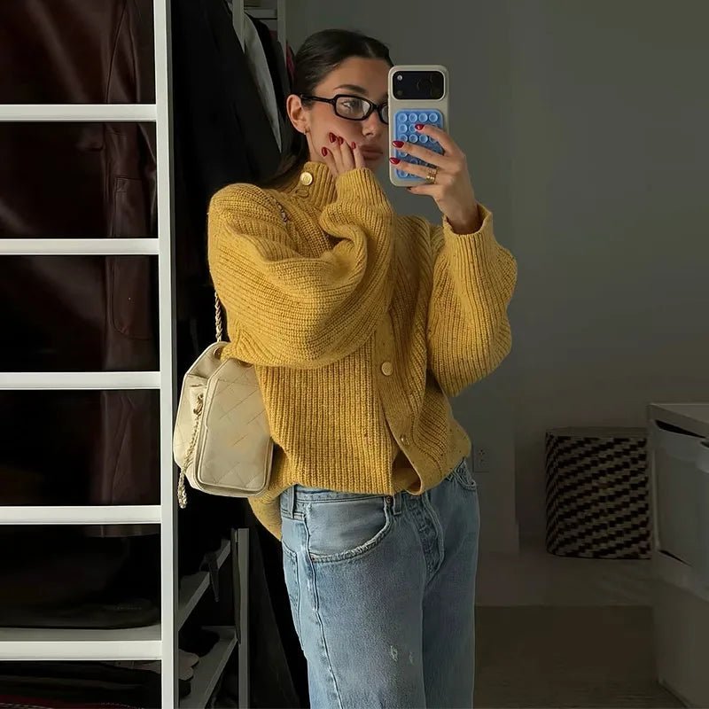 Oversized gebreid vest van Nicola