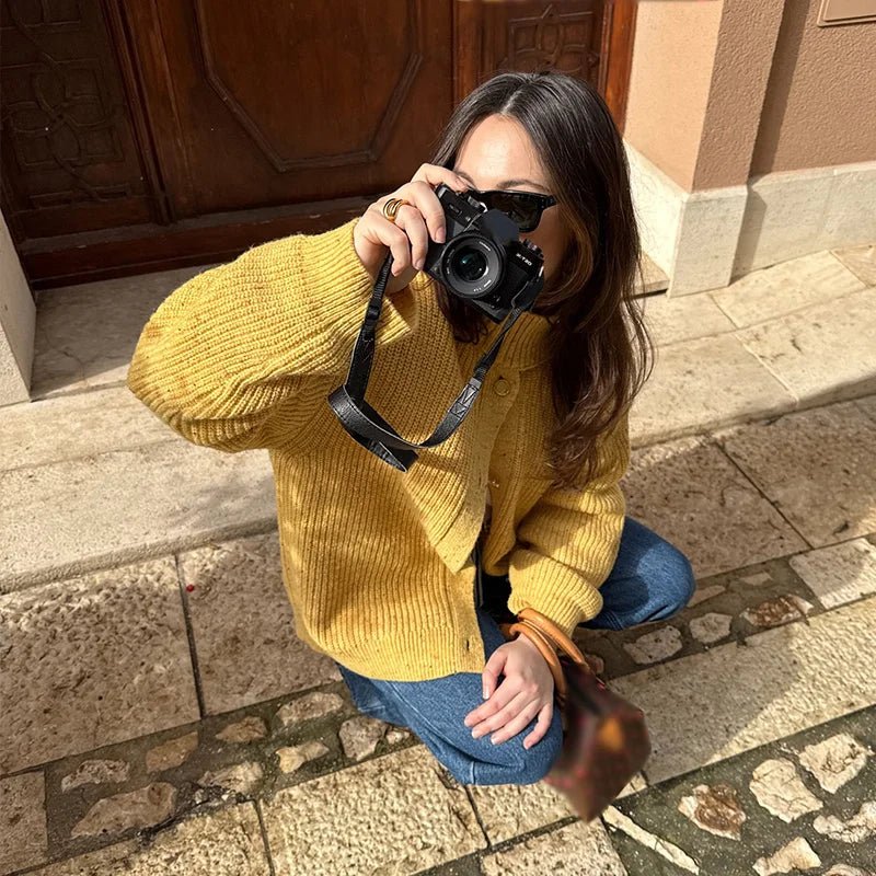 Oversized gebreid vest van Nicola