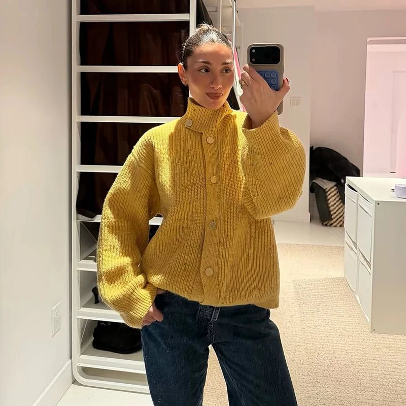 Oversized gebreid vest van Nicola