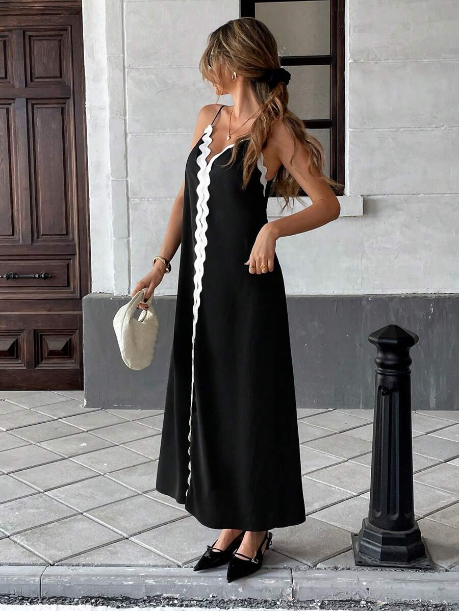 Nina Contrast-maxi-jurk