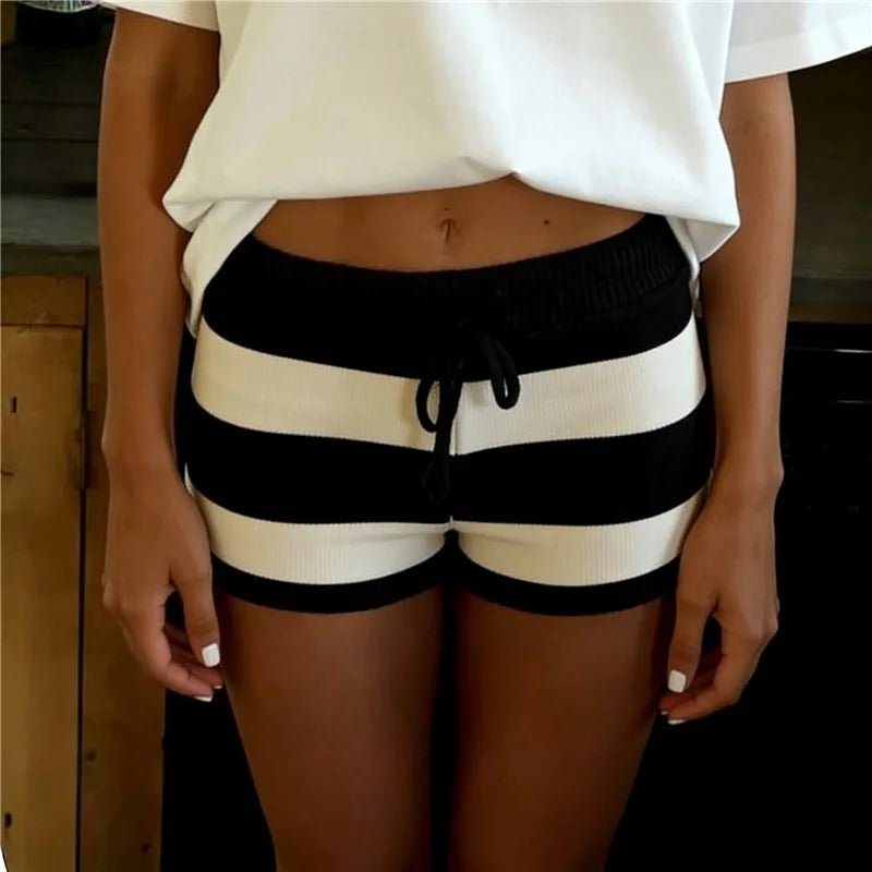 Nina gestreepte gebreide shorts